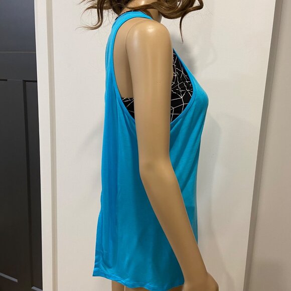 Karma sleeveless top, activewear tank, yoga tank, gym apparel open-back tank, bl - Picture 7 of 12